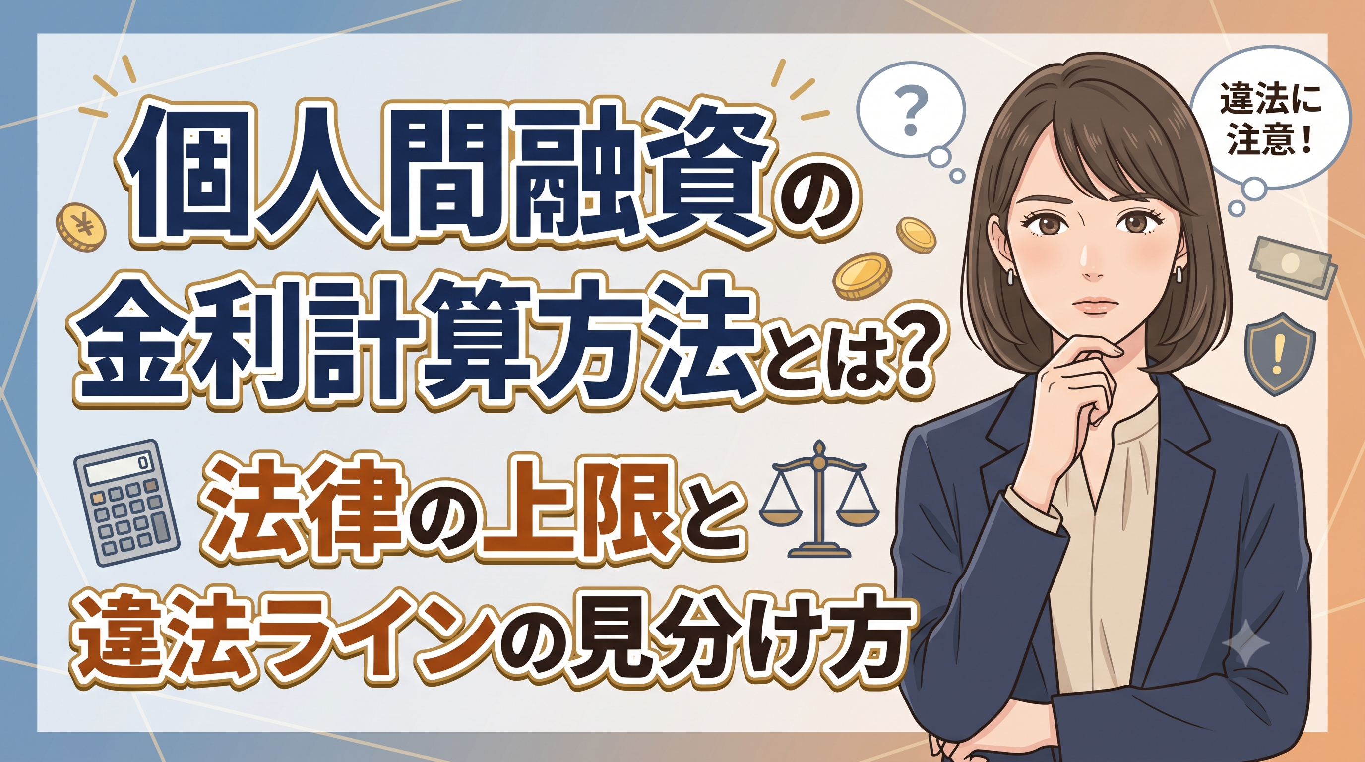 個人間融資の金利計算方法とは？法律の上限と違法ラインの見分け方