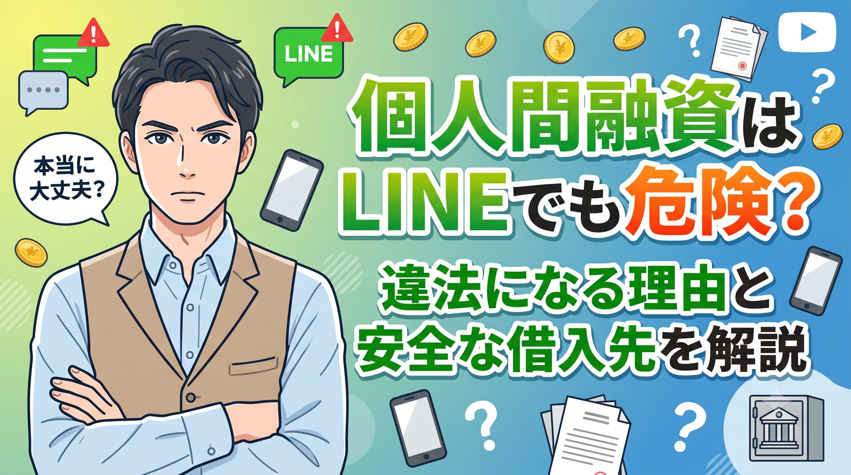 個人間融資はLINEでも危険？違法になる理由と安全な借入先を解説
