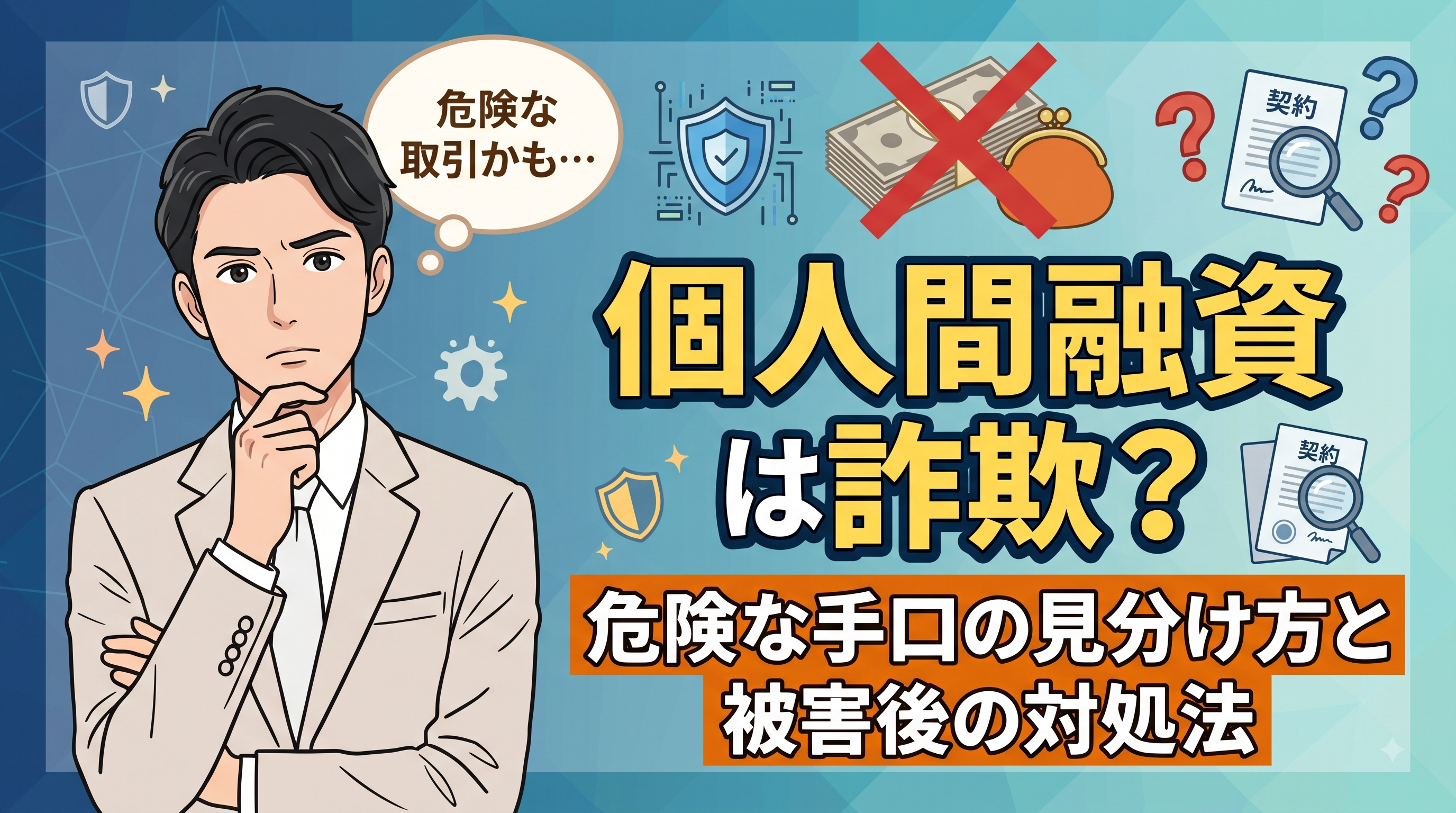 個人間融資は詐欺？危険な手口の見分け方と被害後の対処法