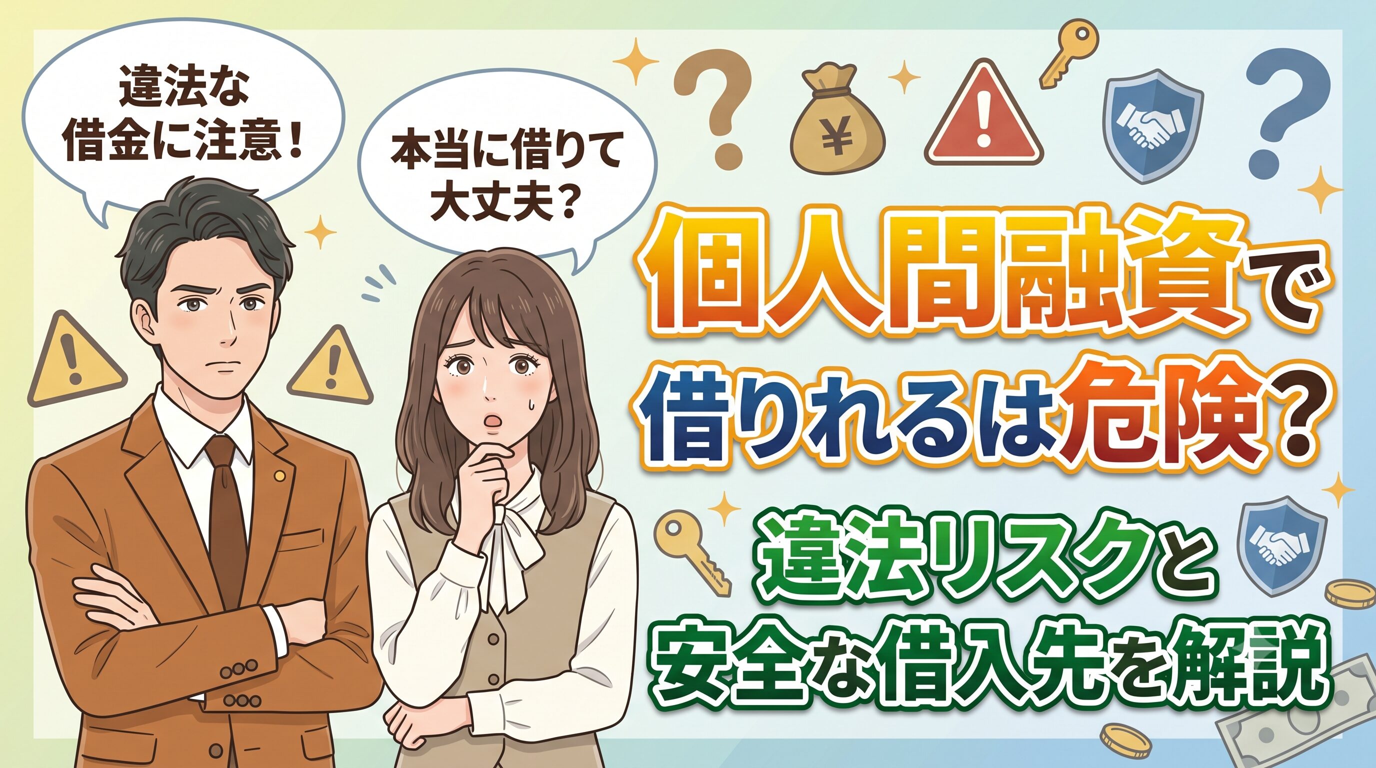 個人間融資で借りれるは危険？違法リスクと安全な借入先を解説