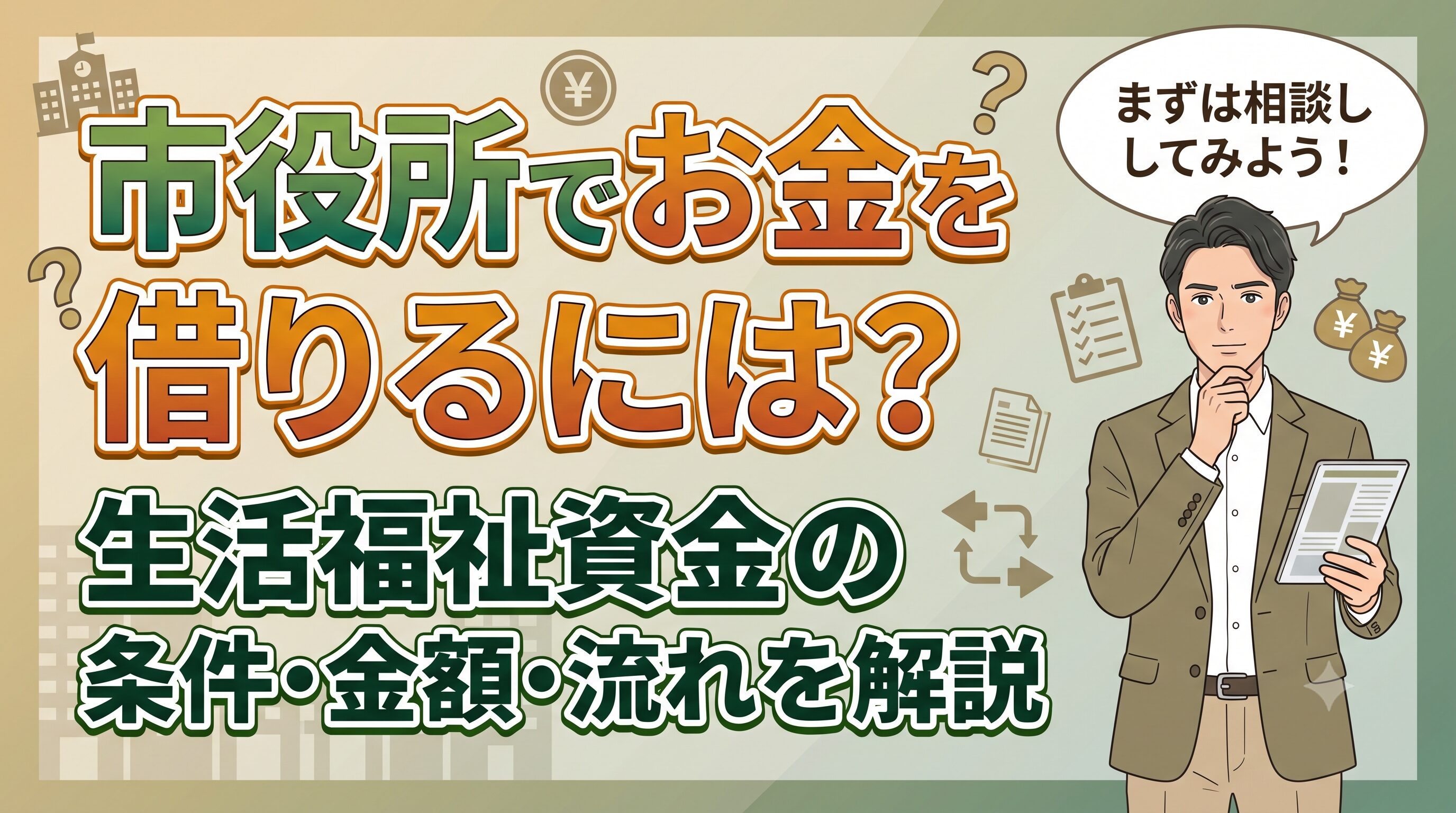 市役所でお金を借りるには？生活福祉資金の条件・金額・流れを解説
