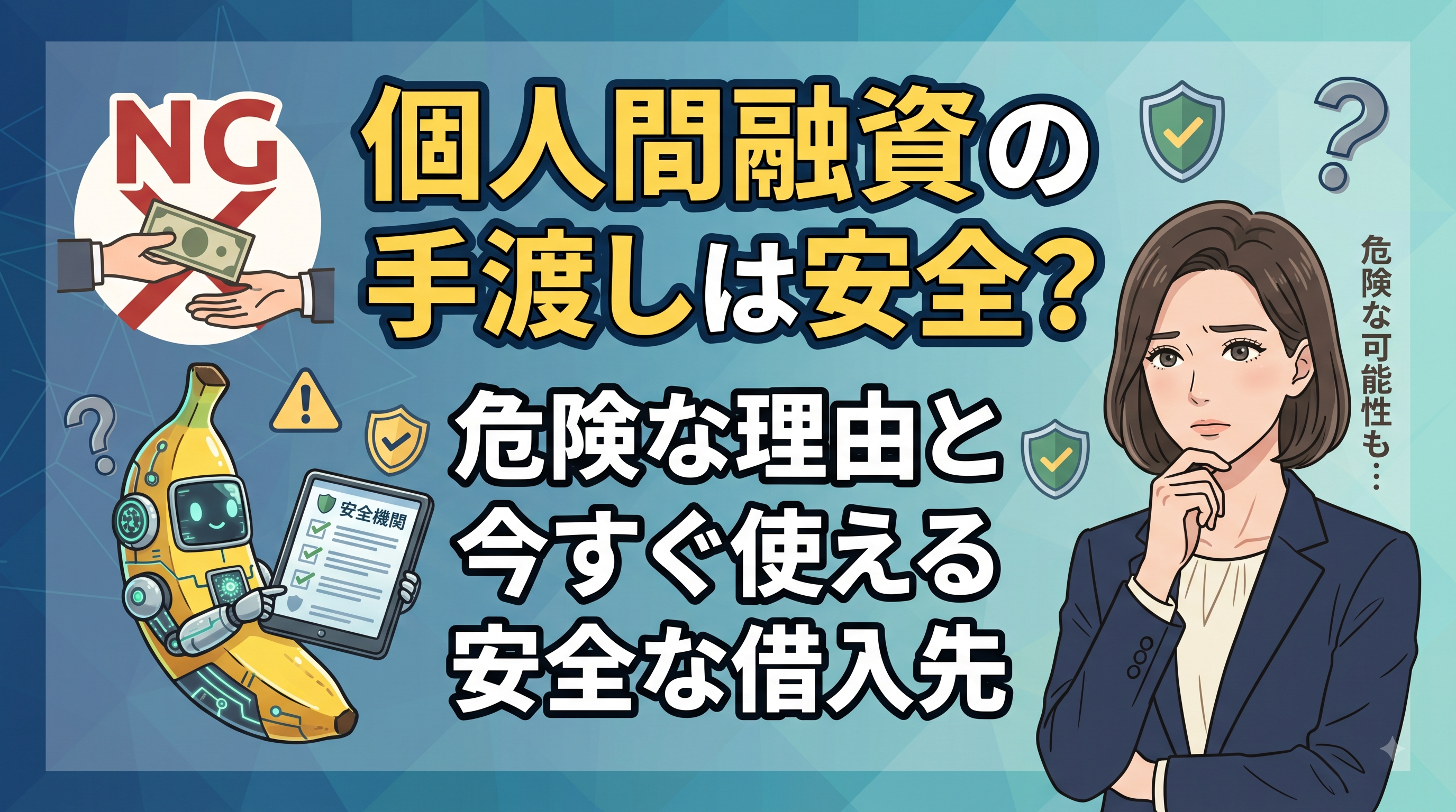 個人間融資の手渡しは安全？危険な理由と今すぐ使える安全な借入先