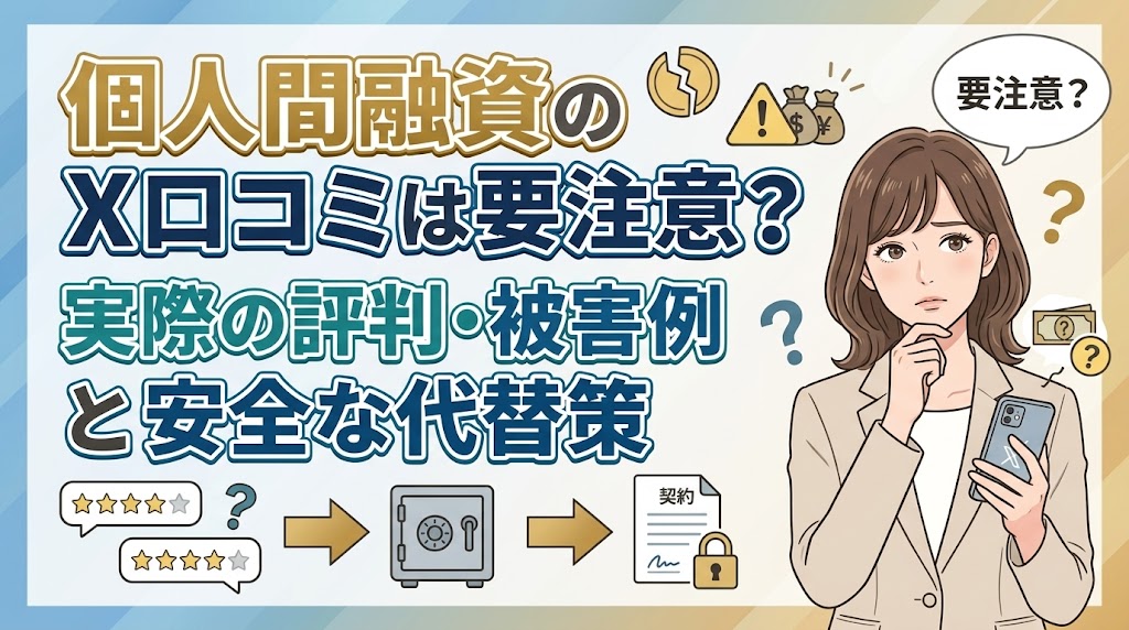個人間融資のX口コミは要注意？実際の評判・被害例と安全な代替策