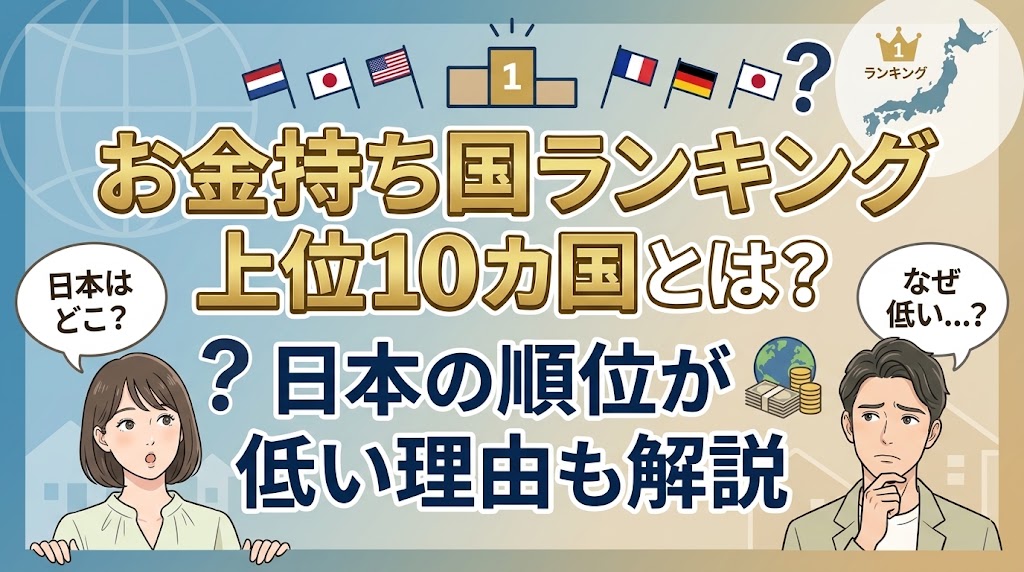お金持ち国ランキング上位10カ国とは？日本の順位が低い理由も解説